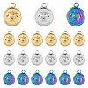 18Pcs 3 Colors Ion Plating(IP) 304 Stainless Steel Pendants Sets STAS-DC0014-12-1