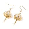 Transparent Electroplate Glass & Seed Glass Beads Dangle Earrings EJEW-MZ00714-01-4