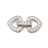 Brass Micro Pave Clear Cubic Zirconia Fold Over Clasps KK-C075-11P-1