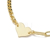 Brass Heart Link Bracelets BJEW-JB10394-3