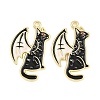 Alloy with Black Enamel Pendants AL-CBA2919-02G-07-1