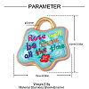 304 Stainless Steel Enamel Pendants STAS-OY014-28G-2