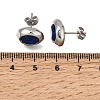 6 Pairs 304 Stainless Steel Pave Cubic Zirconia Stud Earrings SA-CBADCF0-04GP-02-5
