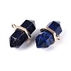 Natural Lapis Lazuli Double Terminal Pointed Pendants G-N345-09E-2