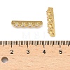 Brass Micro Pave Clear Cubic Zirconia Spacer Bars KK-Z139-11G-01-3