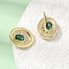 Brass Micro Pave Cubic Zirconia Stud Earrings EJEW-G471-13G-03-2