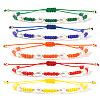 5Pcs Glass Seed Bead & Plastic Imitation Pearl Beads Braided Bracelets for Women JS2905-6-1