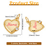6Pcs 3 Colors Brass Micro Pave Clear Cubic Zirconia Charms ZIRC-BC0001-15-2