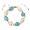 Adjustable Synthetic Turquoise & Non-magnetic Hematite Braided Bead Bracelets BJEW-JB13730-02-2