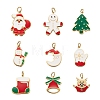 18Pcs 9 Style Real 14K Gold Plated 316 Surgical Stainless Steel Enamel Charms STAS-LS0001-41-2