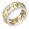 Elephant Hollow Out Alloy Crystal Rhinestone Finger Rings FS-WG55101-02-5