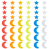 AHANDMAKER 8Sets 2 Style Star & Moon PET Safety Reflector Strips Adhesive Stickers AJEW-GA0003-53-1