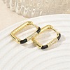 Brass Micro Pave Cubic Zirconia Hoop Earrings KK-CBA98BA-01G-C-3