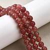 Natural Strawberry Quartz Beads Strands G-L621-B09-6mm-1