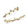 Brass Micro Pave Colorful Cubic Zirconia Links Connectors ZIRC-Z011-20G-2