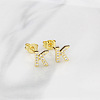 Brass Clear Cubic Zirconia Stud Earrings WGC2A80-11-1