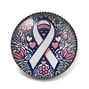 Breast Cancer Awareness Ribbon Glass Brooches JEWB-L019-01I-1