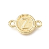 Brass Disc with Initial Links Connector Charms KK-E802-36G-Z-1