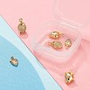 6Pcs Brass Micro Pave Clear Cubic Zirconia Charms KK-LS0001-41-5
