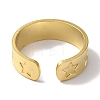 PVD Vacuum Plating 201 Stainless Steel Star Wide Open Cuff Rings for Women RJEW-C092-32G-3