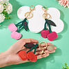 3Pcs 3 Colors PU Leather Alloy Keychains KEYC-TA0001-41-5