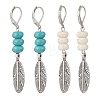 2 Pairs Alloy Feather Hoop Earrings EJEW-JE06713-2