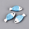 Hand Painted Fish Shaped Porcelain Beads PORC-N013-06K-1