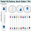10Pcs 10 Colors Alloy Beadable Keychain Bar for Jewelry Making DIY Crafts FIND-SC0014-33-2