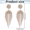 2 Pairs 2 Colors Crystal Rhinestone Chain Tassel Dangle Stud Earrings EJEW-FI0001-02-2