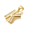 Rack Plating Brass Micro Pave Cubic Zirconia Pendants KK-L226-100G-K-2