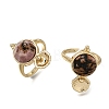 Brass Cuff Rings for Women GG-CBA7610-10G-06-4