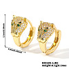 Brass Pave Cubic Zirconia Hoop Earrings NQ9998-2-2