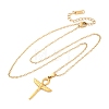 Ankh Cross with Wings 304 Stainless Steel Pendant Necklaces NJEW-H059-08G-4