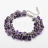 Trendy Women's Gemstone Bracelets BJEW-JB01569-02-1