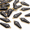 Rack Plating Alloy Enamel Pendants Rhinestone Settings X-ENAM-N052-001A-LG-RS-1