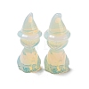 Opalite Carved Cat with Witch Hat Figurines DJEW-D012-07L-1