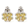 Cubic Zirconia Clover Stud Earrings EJEW-I304-14P-03-1