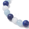 Dyed Natural Quartz & Sesame Jasper Beaded Stretch Bracelets for Women Men BJEW-JB13403-3