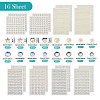 16 Sheets 4104Pcs Acrylic Imitation Pearl Stickers and Acrylic Rhinestone Gems Stickers DIY-TA0004-56-13