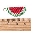 Fruit Theme Glass Seed Beaded Pendants PALLOY-MZ01357-02-3