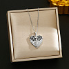 Valentine's Day Love You Heart Wings 304 Stainless Steel Crystal and Jet Rhinestone Pendant Necklaces for Women FS-WGAF6D2-02-1
