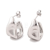 Non-Tarnish Wave Geometric 304 Stainless Steel Stud Earrings for Women EJEW-E311-01P-1