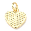 Rack Plating Brass Heart Charms KK-A185-24G-01-2
