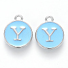 Platinum Plated Alloy Enamel Charms ENAM-S118-04Y-P-1