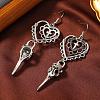 Gothic Heart Cross Skull Dangle Earrings MU2245-4