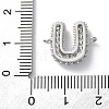 Brass Micro Pave Cubic Zirconia Letter Links KK-I717-04U-P-3