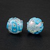 UV Plating Rainbow Iridescent Crackle Acrylic Enamel Beads OACR-I003-07-3