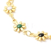Colorful Enamel Flower Link Chain Bracelet BJEW-G672-01G-2