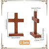Easter Wood Cross Figurines Ornaments DJEW-WH0063-67A-2