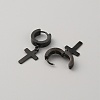 304 Stainless Steel Cross Dangle Hoop Earrings for Women EJEW-WH0014-13EB-2